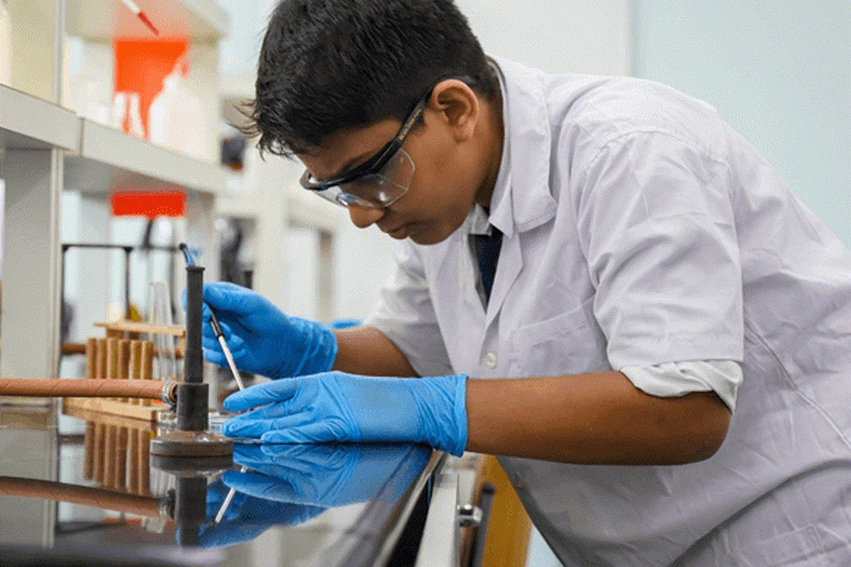 Science laboratory in session